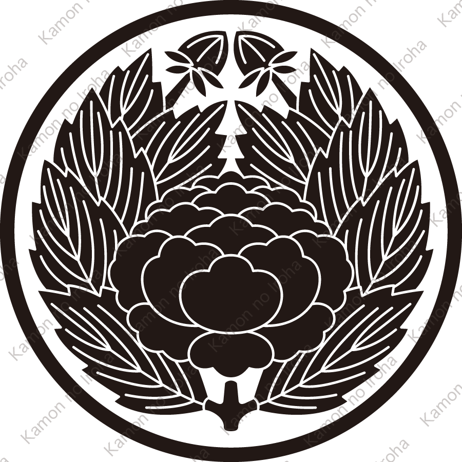 糸輪に抱き牡丹紋