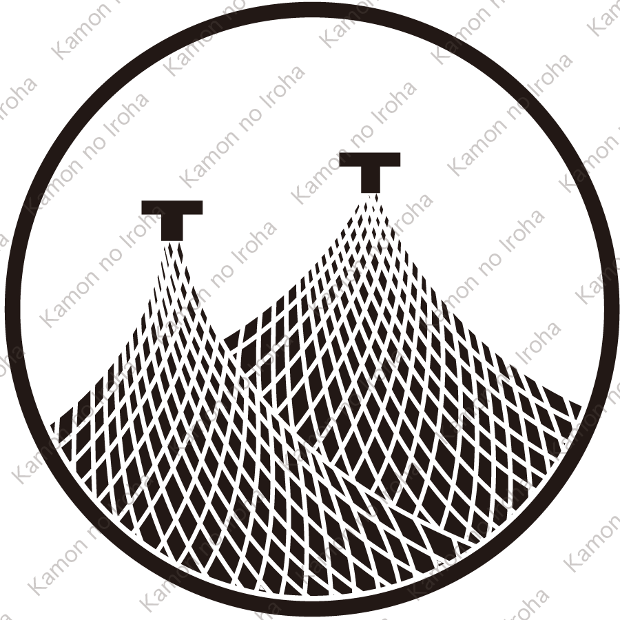 糸輪に二つ干網紋