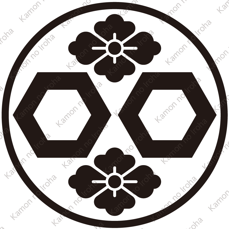 糸輪に二つ亀甲に花菱紋