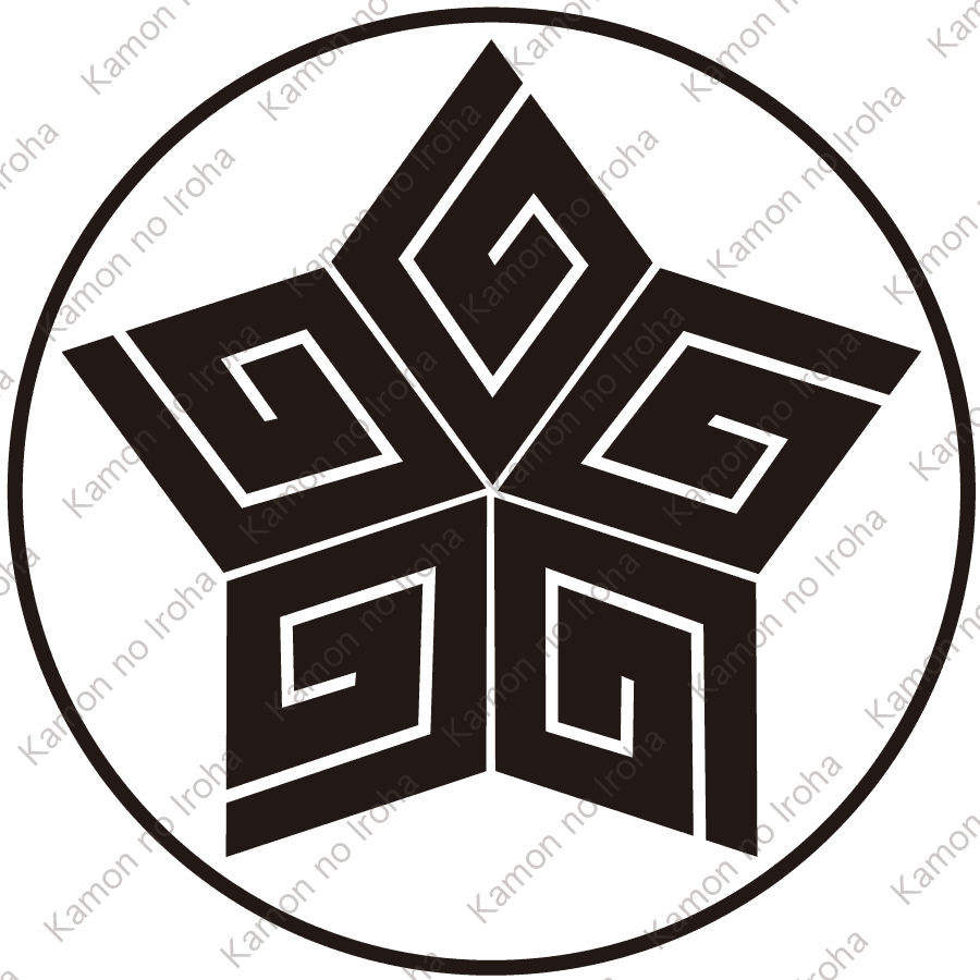 糸輪に五つ稲妻菱紋