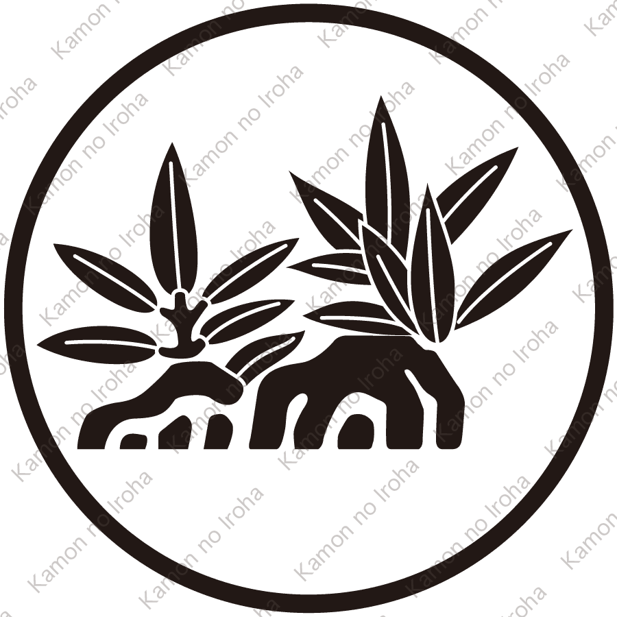 糸輪に岩に若竹紋