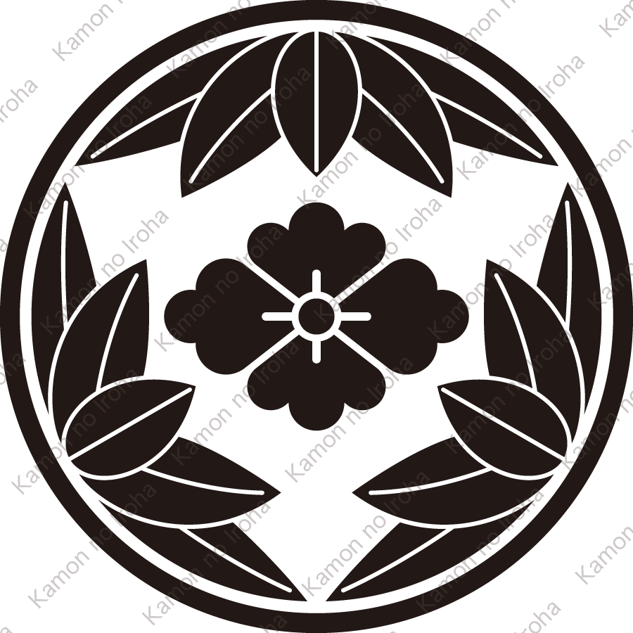 糸輪に十五枚笹に花菱紋