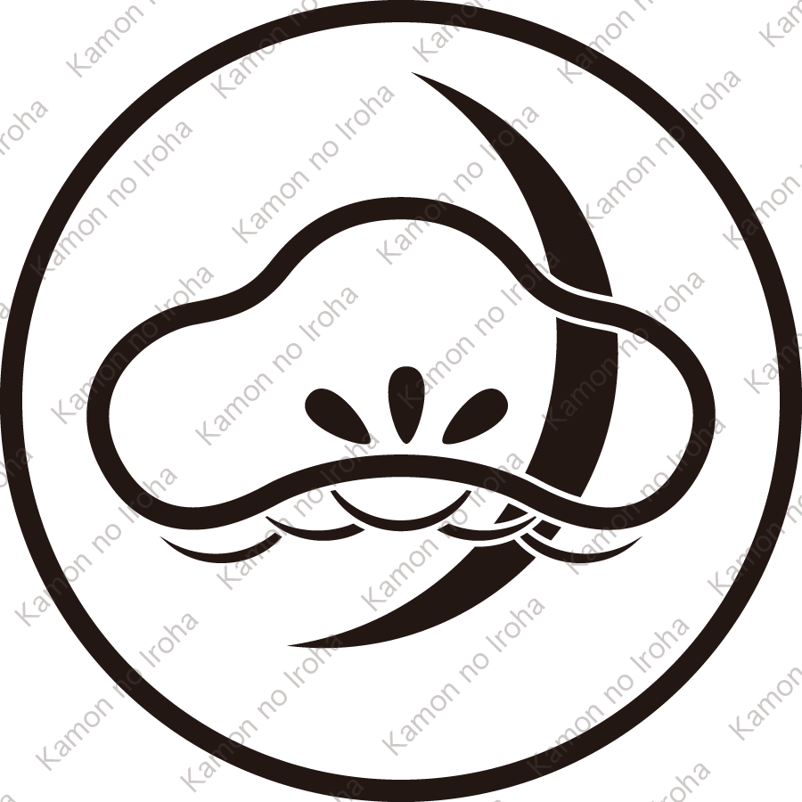 糸輪に陰光琳松に月紋