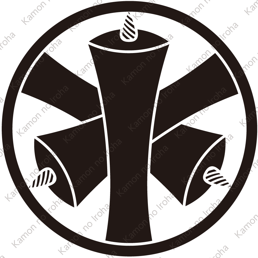 糸輪に重ね蝋燭紋