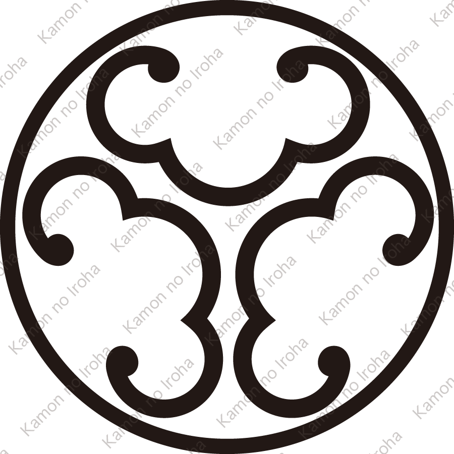 糸輪に頭合せ三つ唐鐶紋