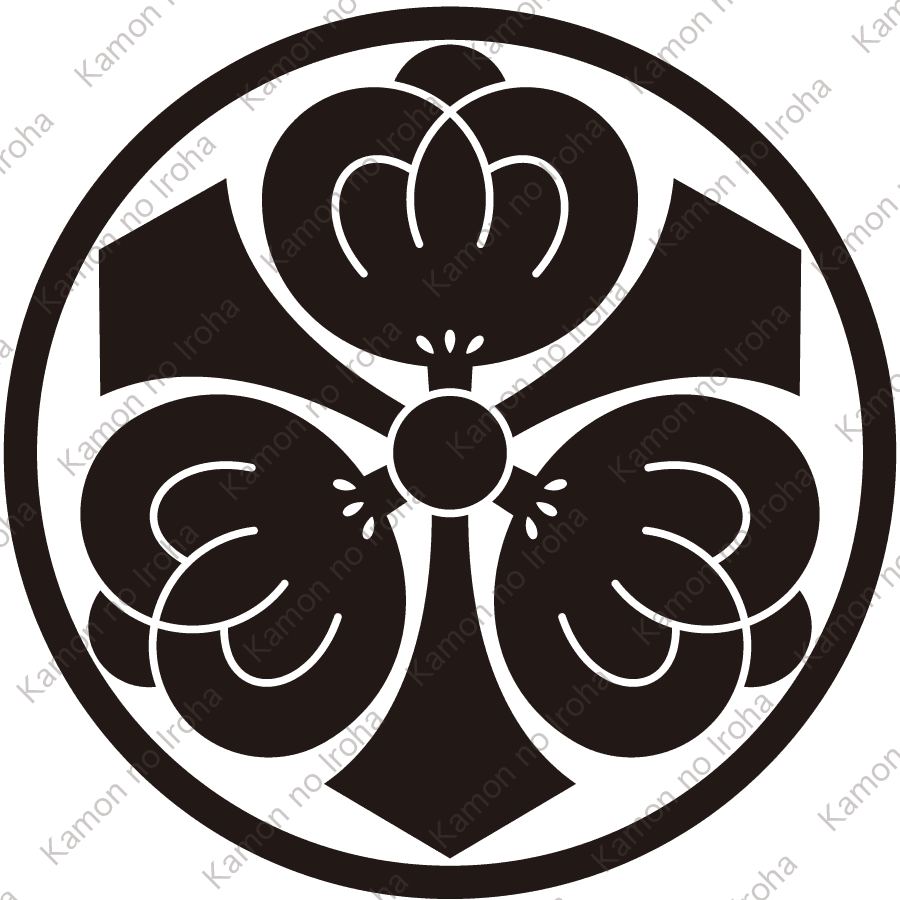 糸輪に剣三つ茶の実紋