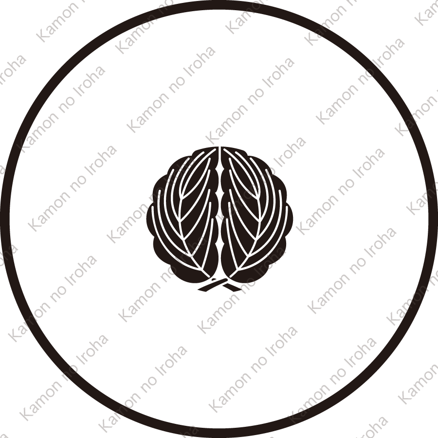 糸輪に豆抱き柏紋