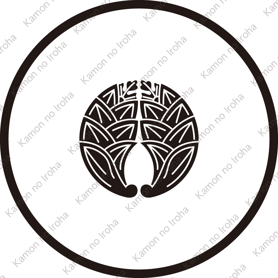 糸輪に豆抱き茗荷紋