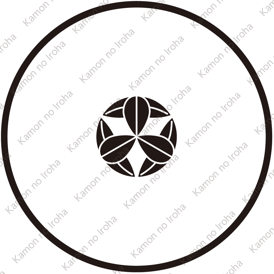 糸輪に豆九枚笹紋