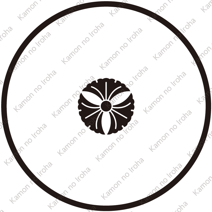 糸輪に豆三つ銀杏紋