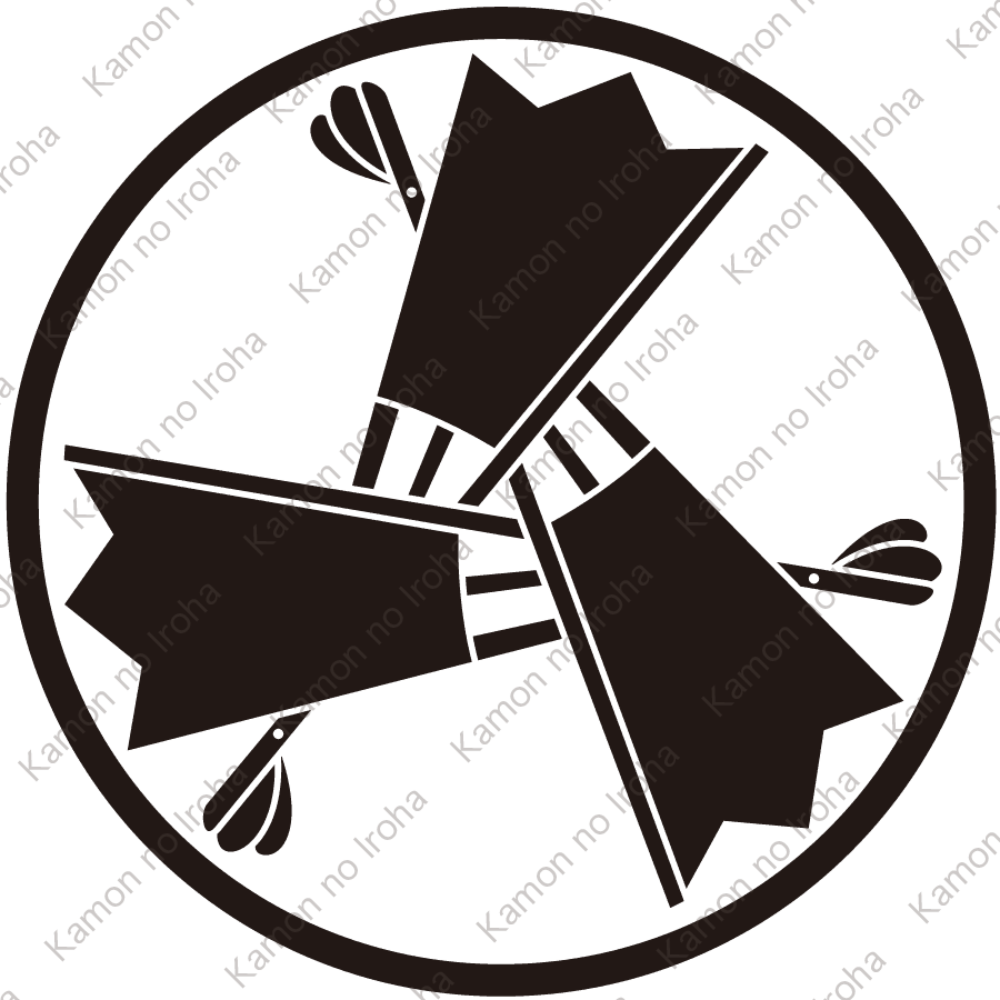 糸輪に三つ半開き扇紋