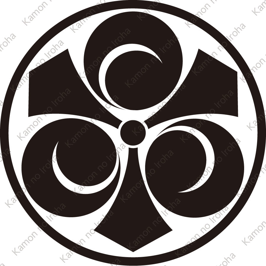 糸輪に三つ剣一つ巴紋