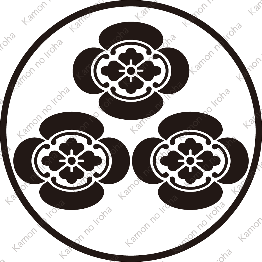 糸輪に三つ盛り木瓜紋