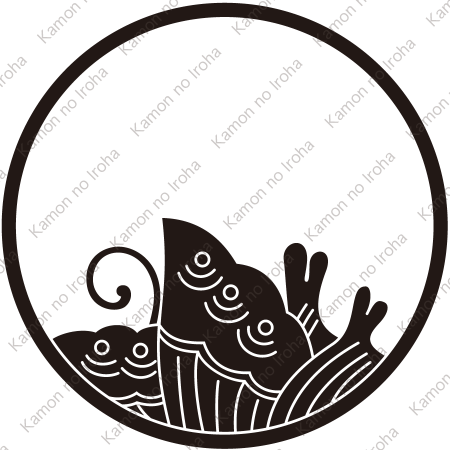 糸輪に覗き揚羽蝶紋