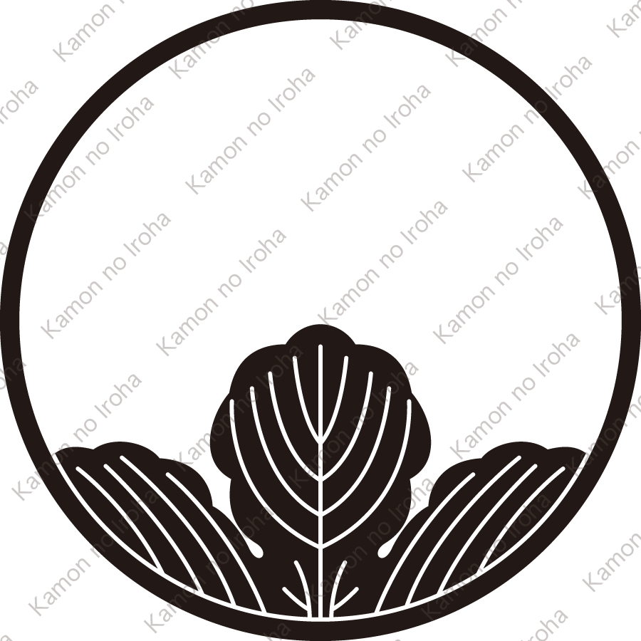 糸輪に覗き梶の葉紋