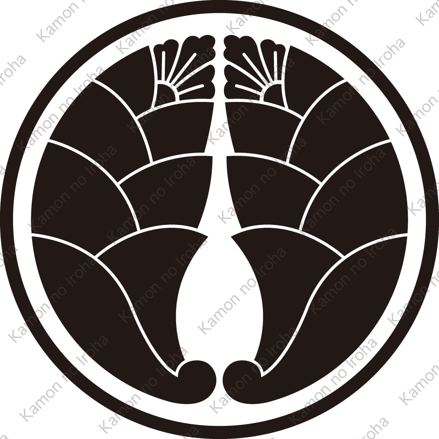 糸輪に大割り抱き茗荷紋