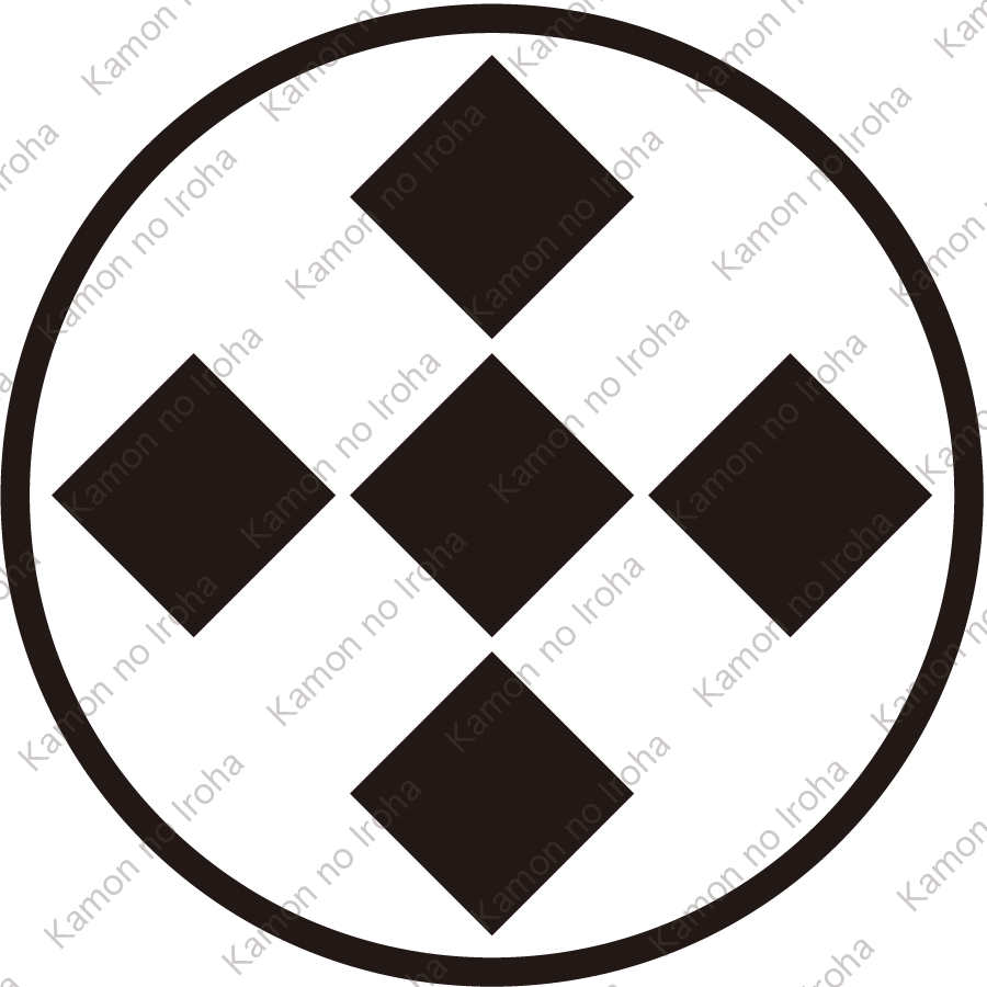 糸輪に隅立て五つ石紋