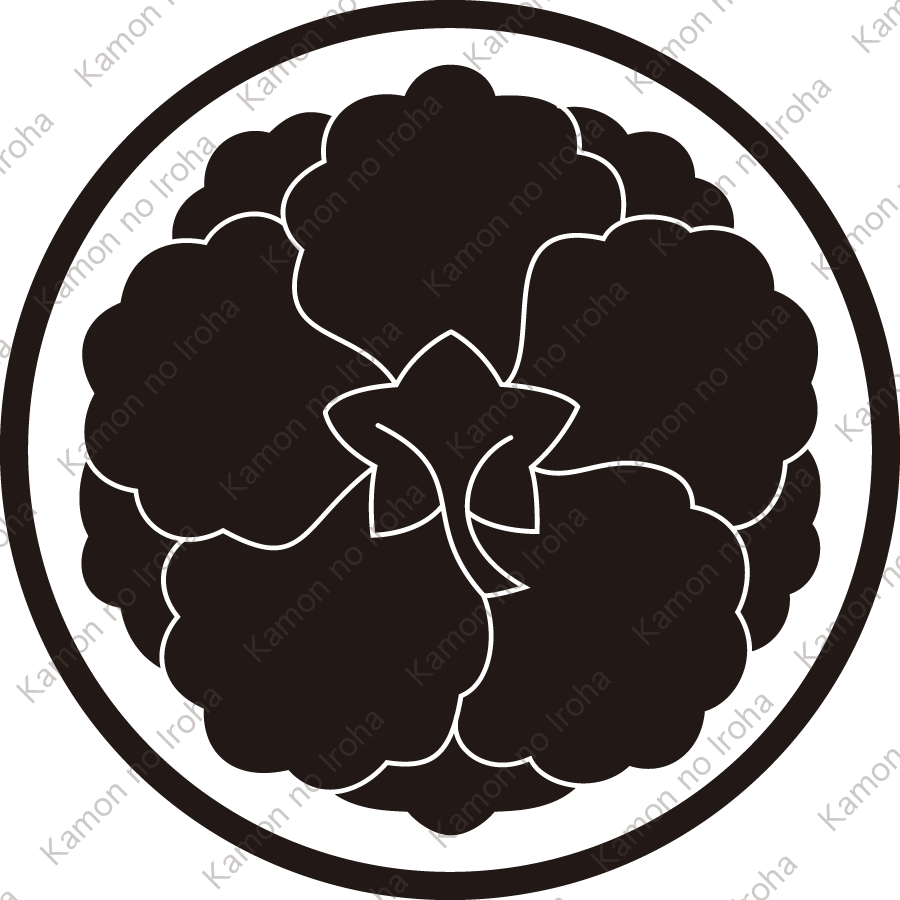 糸輪に裏牡丹紋