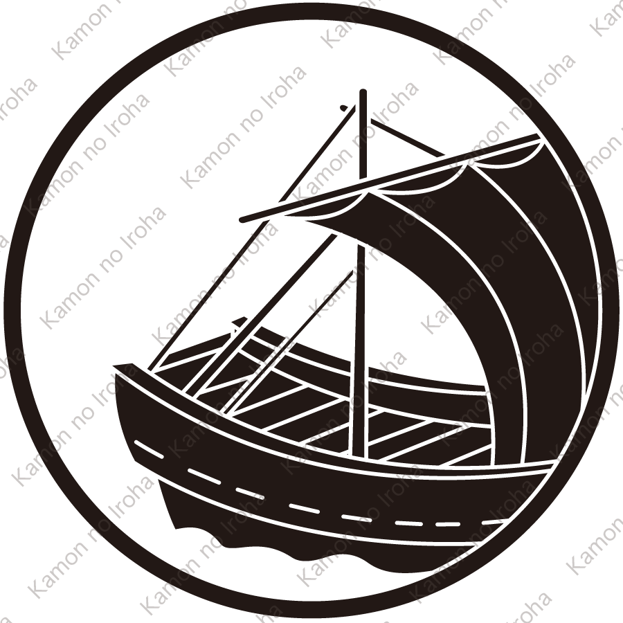 糸輪に横覗き帆掛け船紋
