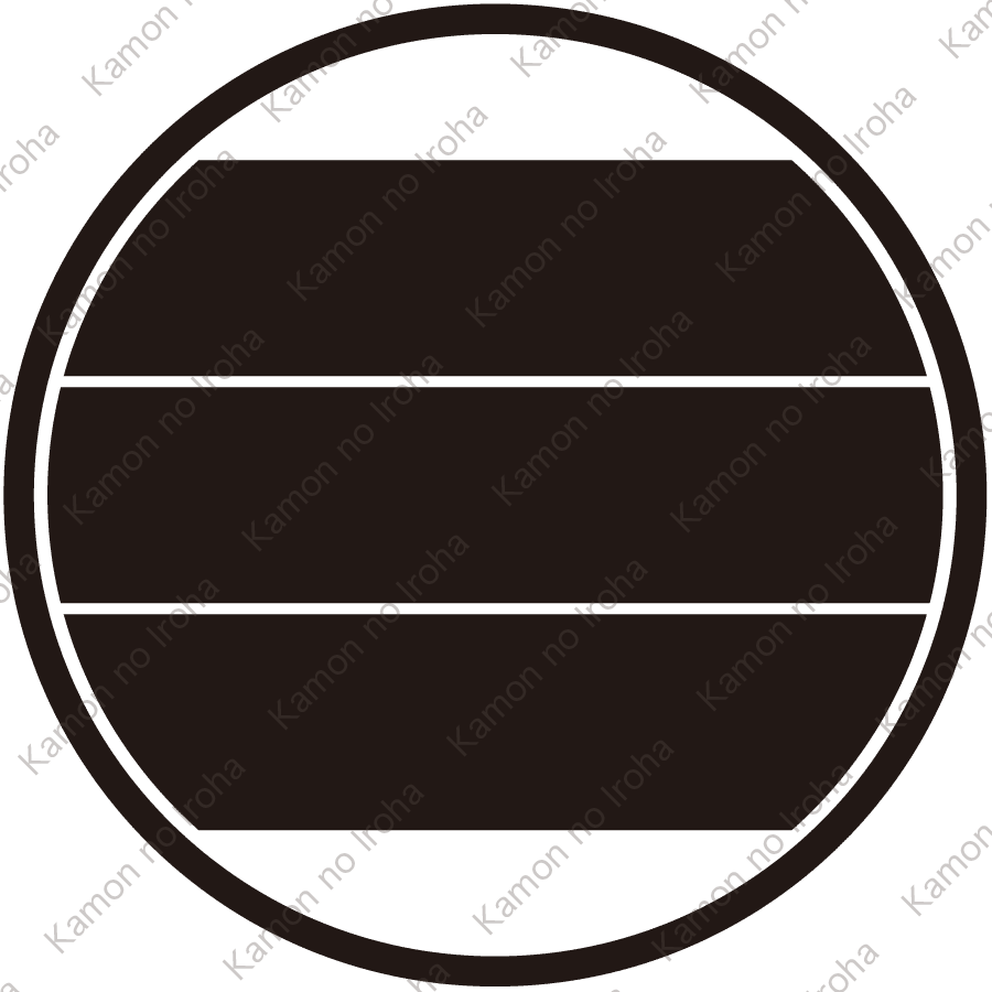 糸輪に寄せ三つ引き紋