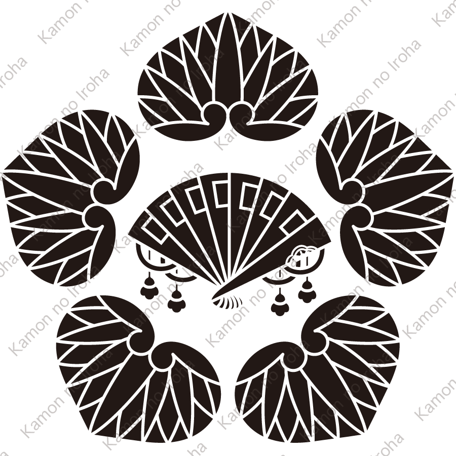 五つ葵に檜扇紋