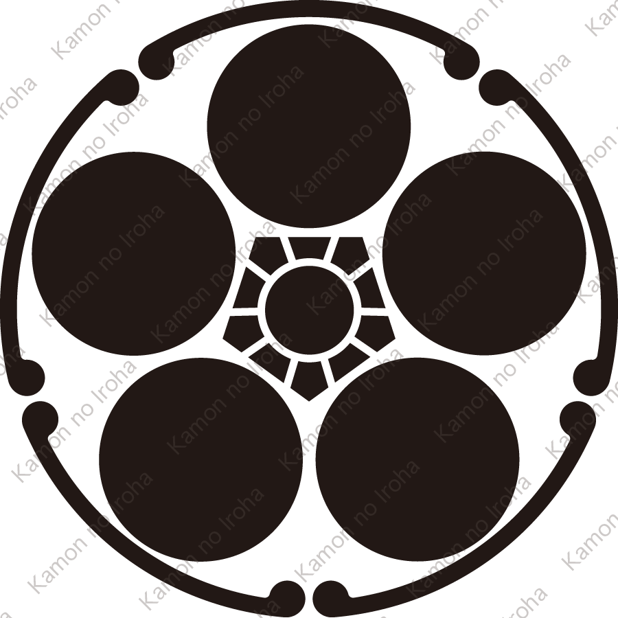 五つ鐶輪に梅鉢紋