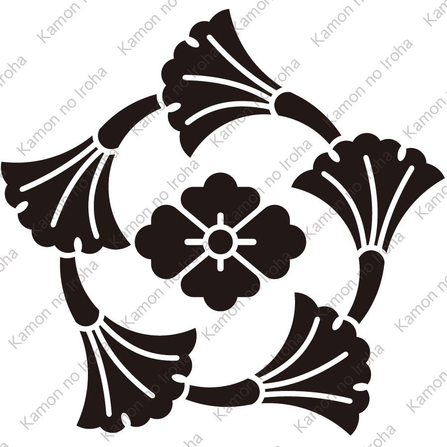 五つ追い銀杏に花菱紋