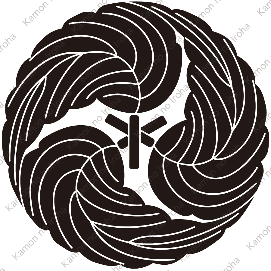 軸違い三つ柏巴紋