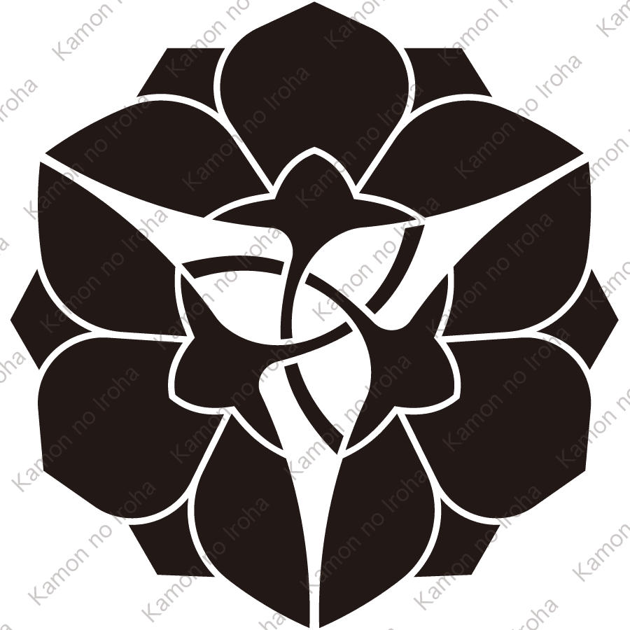 軸長三つ横見桔梗紋