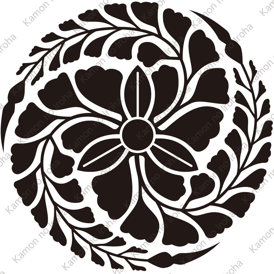 軸付き左三つ藤巴紋