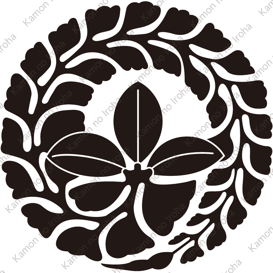 軸付き一つ藤巴紋