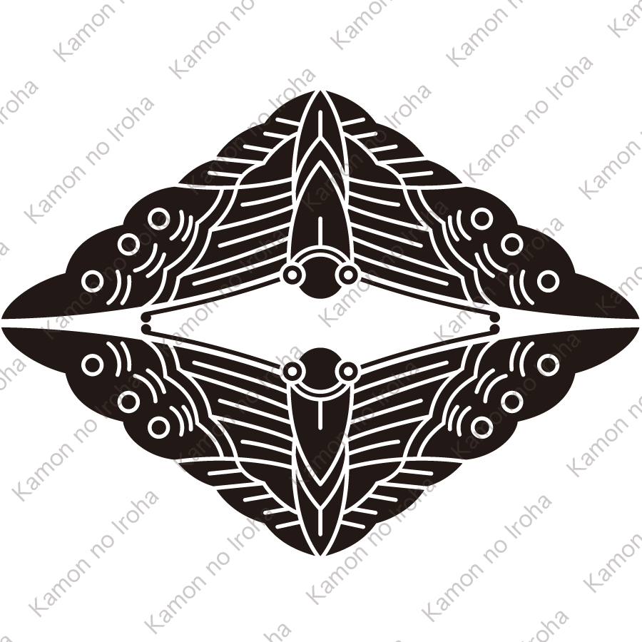 上下対い蝶菱紋