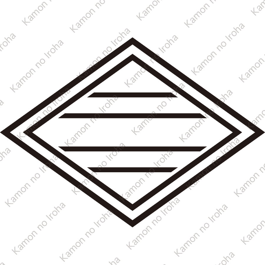 陰菱に二つ引き紋