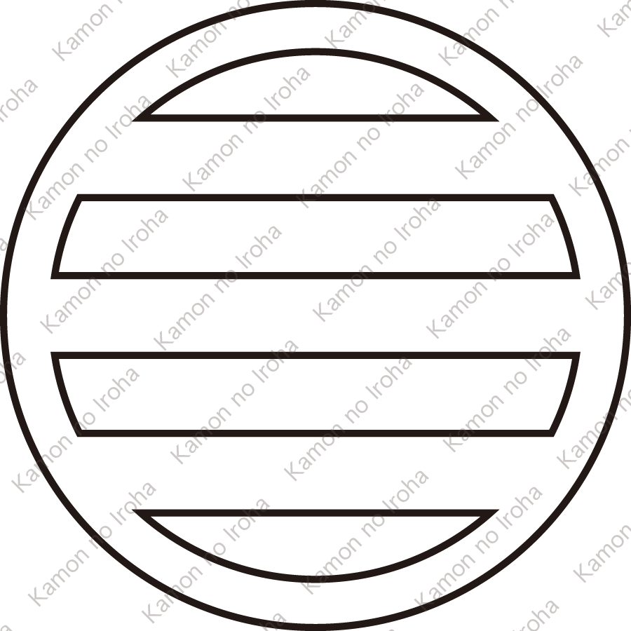 陰中輪に三つ引き紋