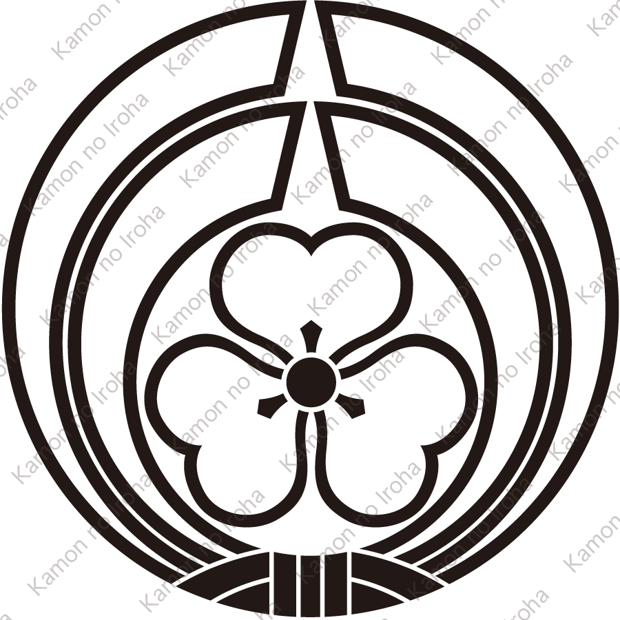 陰二つ熨斗輪に陰片喰紋