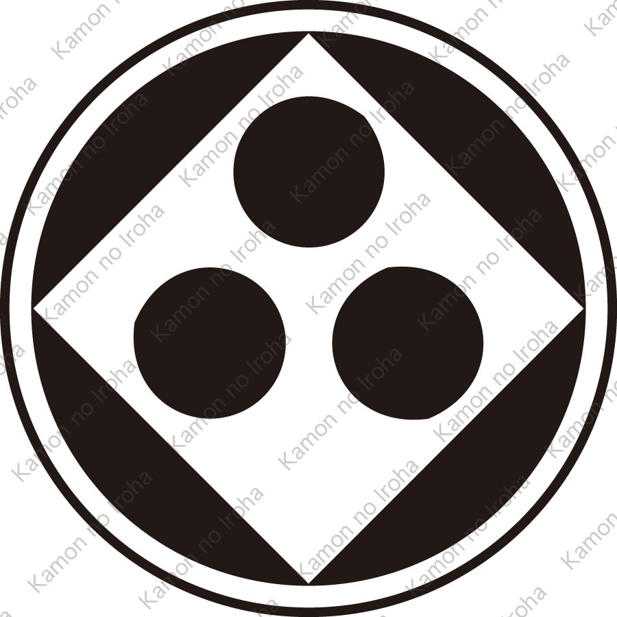 陰糸輪に隅立て角に三つ星紋