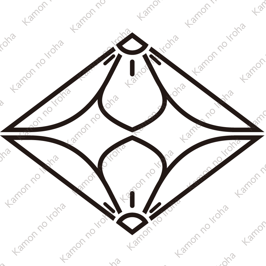 陰桔梗対い菱紋