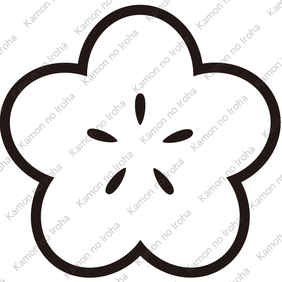 陰光琳向う梅紋