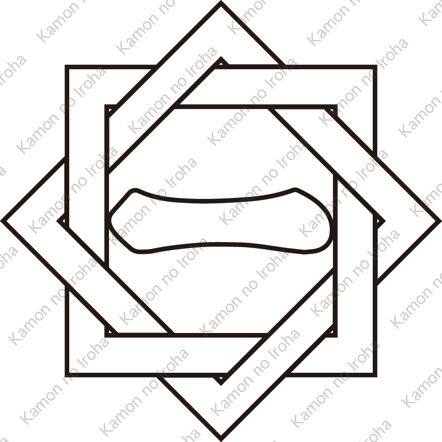 陰組み合い角に一文字紋