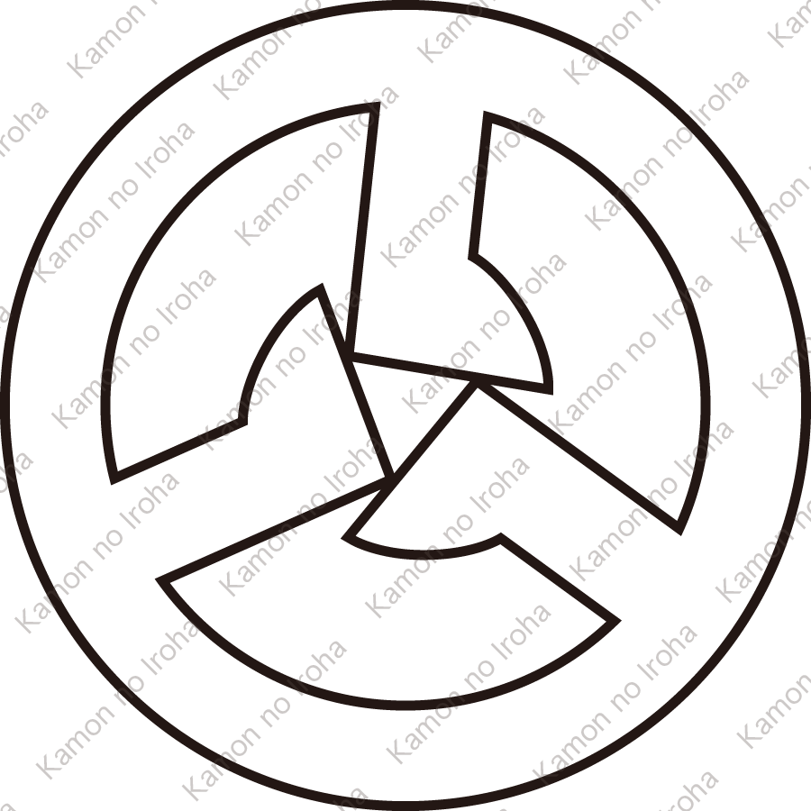 陰真向い五徳紋