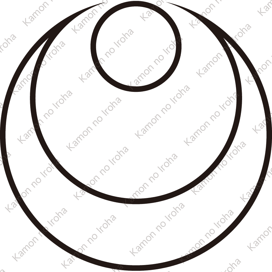 陰真向い月に星紋