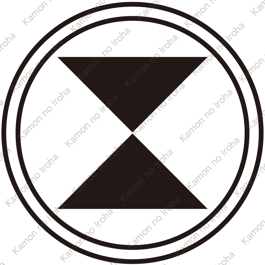 二重輪に対い鱗紋