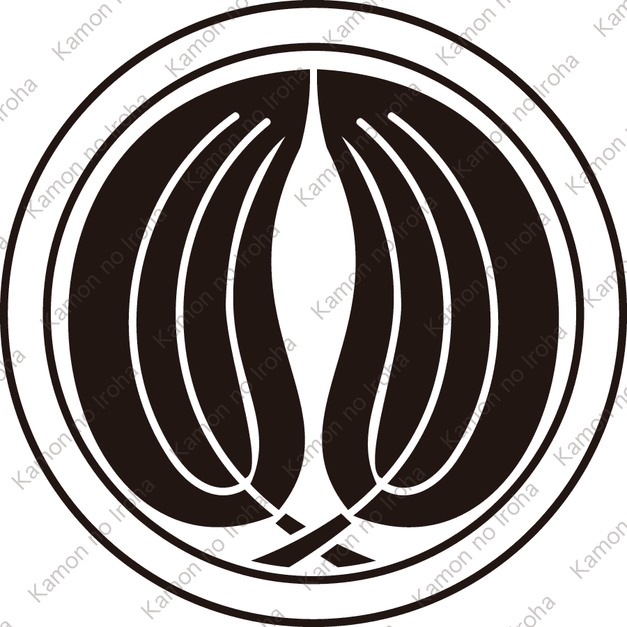 陰丸に抱き梛の葉紋