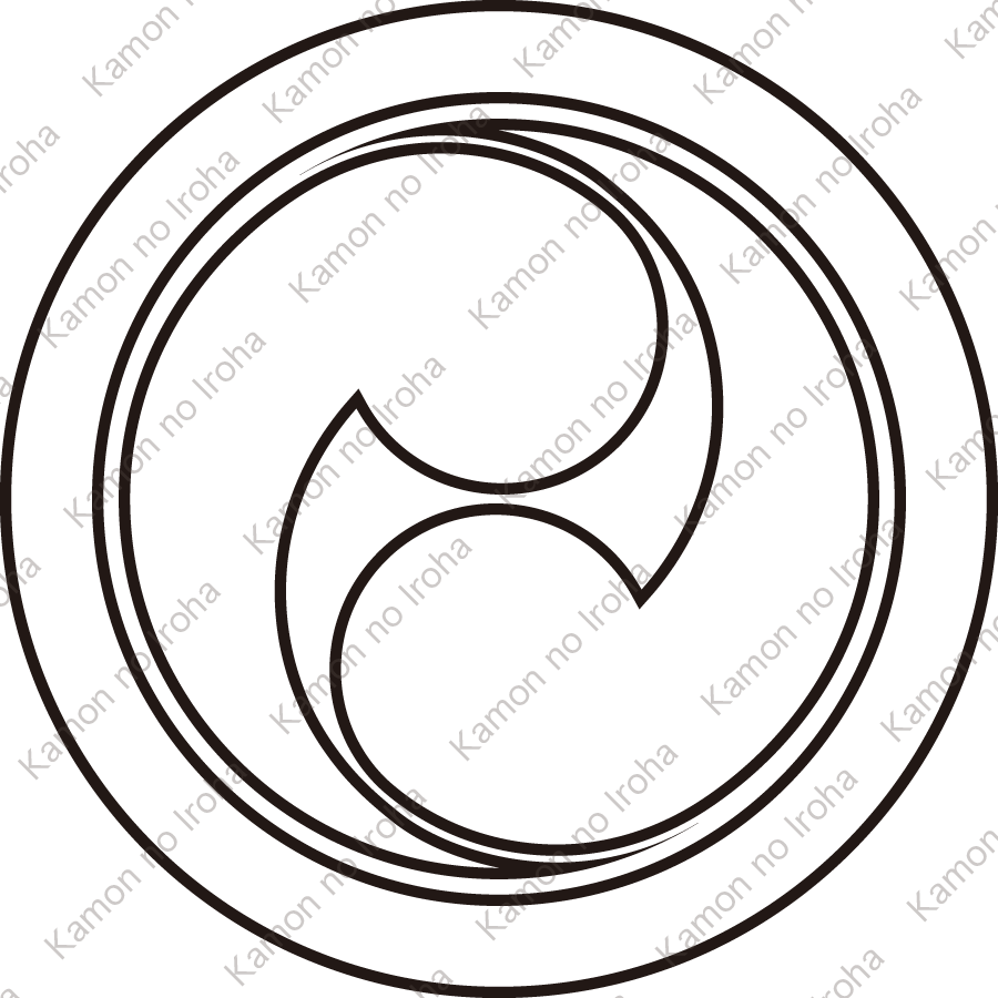 陰丸に左二つ巴紋