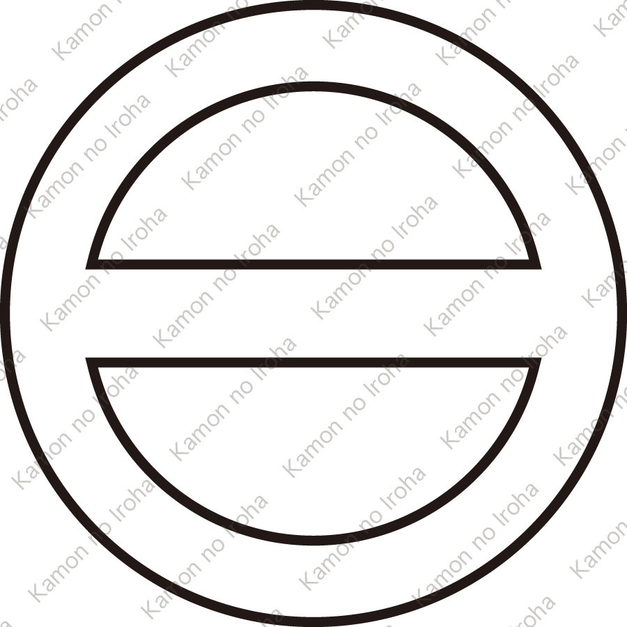 陰丸に一つ引き紋