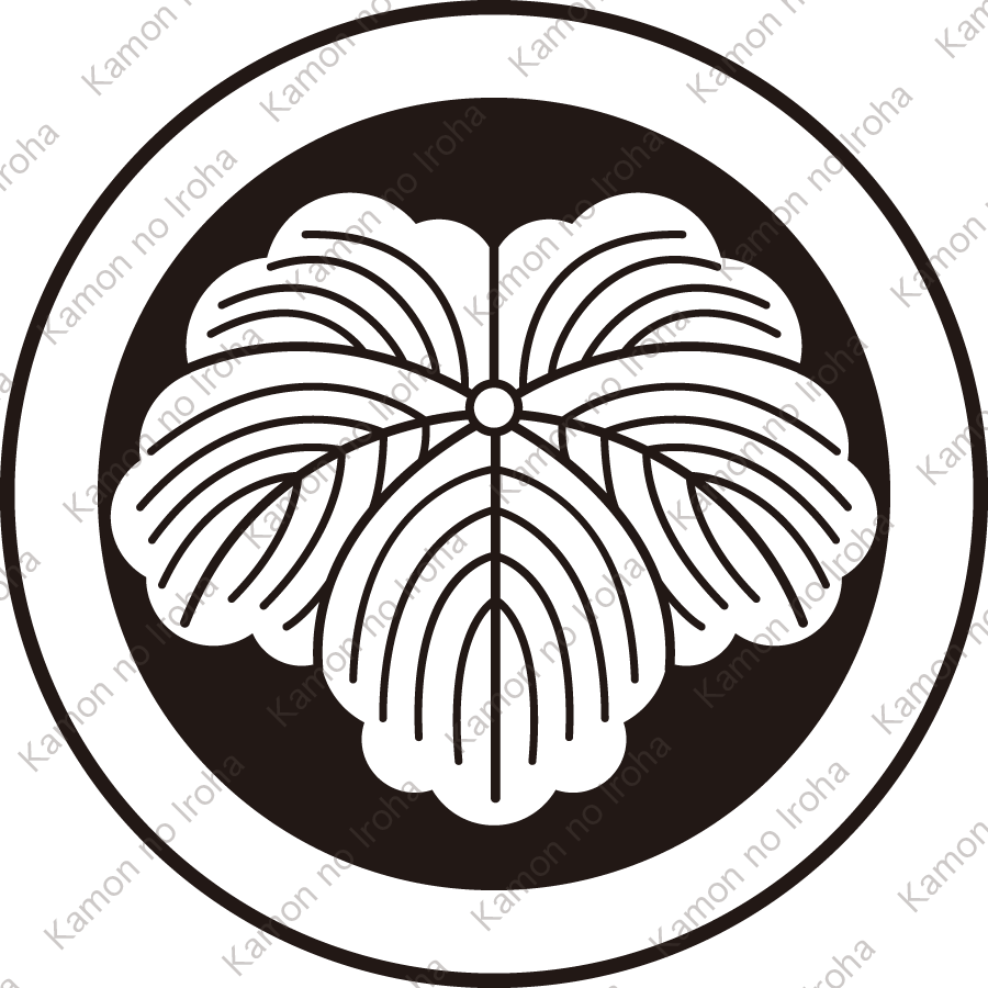 陰丸に地抜き蔦紋