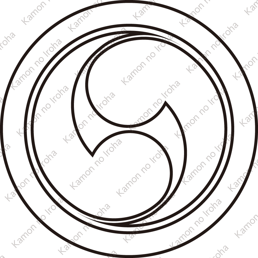 陰丸に右二つ巴紋