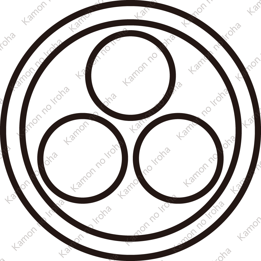 陰丸に三つ星紋