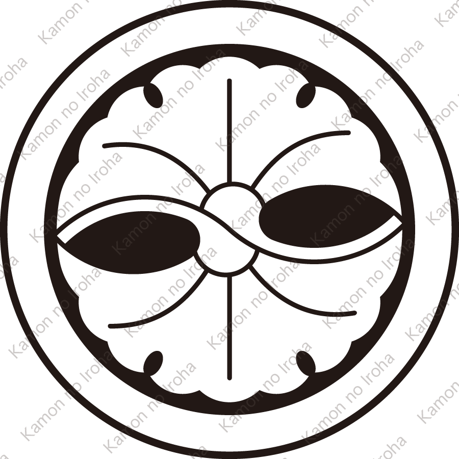 陰丸に対い銀杏紋