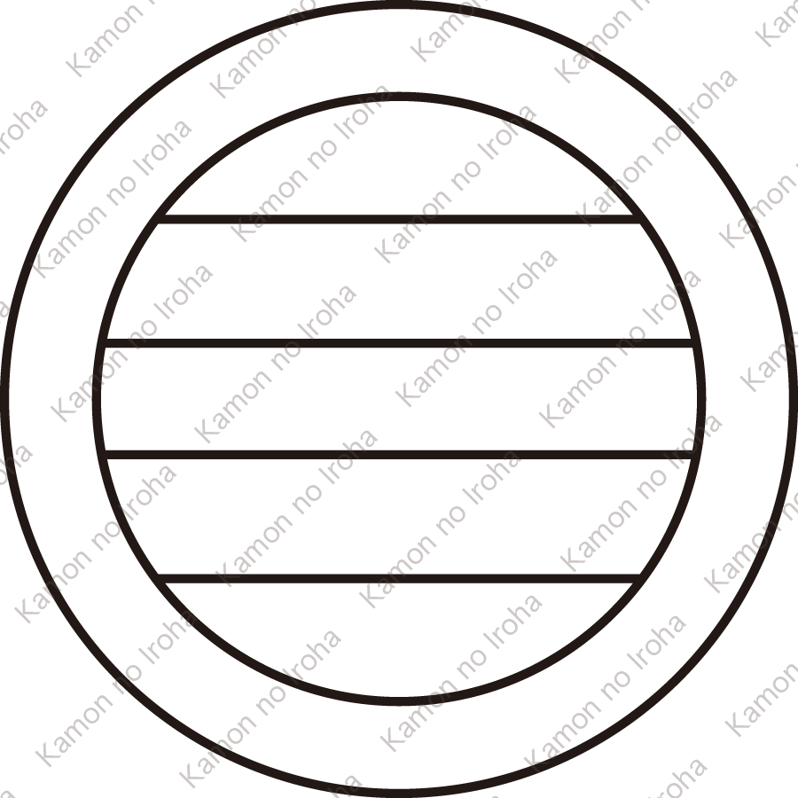 陰丸の内に二つ引き紋